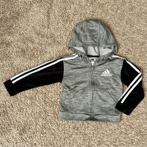 Adidas Kids Gray and Black Fleece Lined Hoodie I Size 3T I GREAT condition